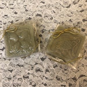 Seignadou Soaps Evergreen Green Sparkly Carved Soap Bundle of Two